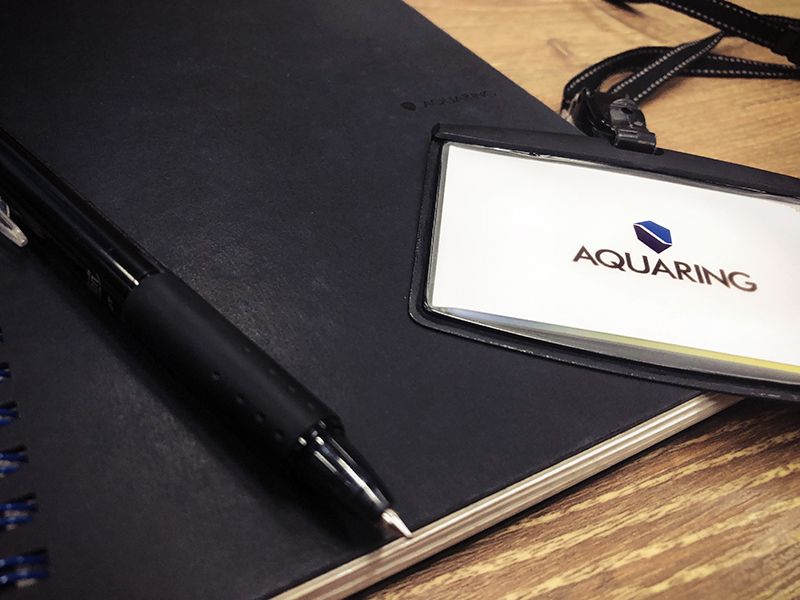 アクアリングノートと社員証