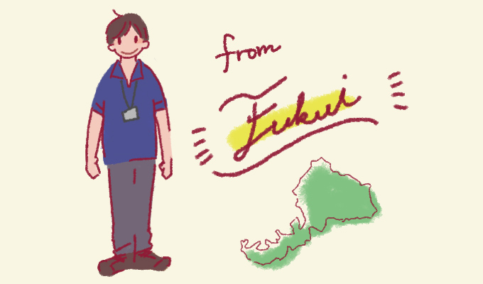 福井から来たエンジニアの先輩の似顔絵