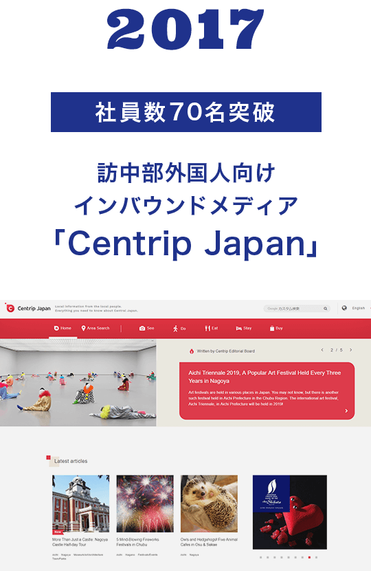 2017 社員数70名突破 訪中部外国人向け インバウンドメディア 「Centrip Japan」